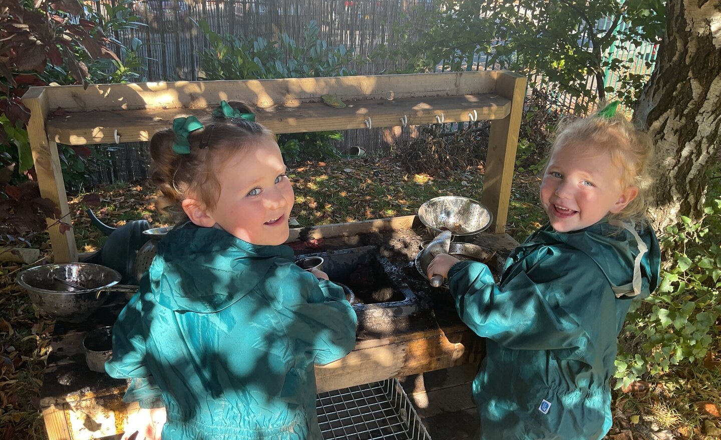 Image of Exploring our new mud kitchen