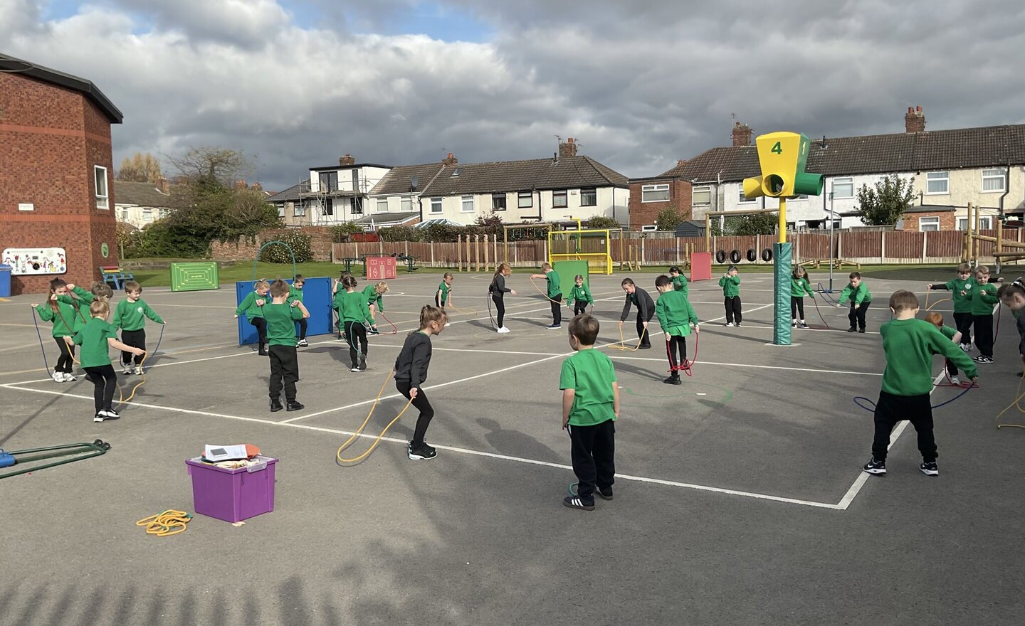 Image of Year 1- PE Skipping Outdoors 