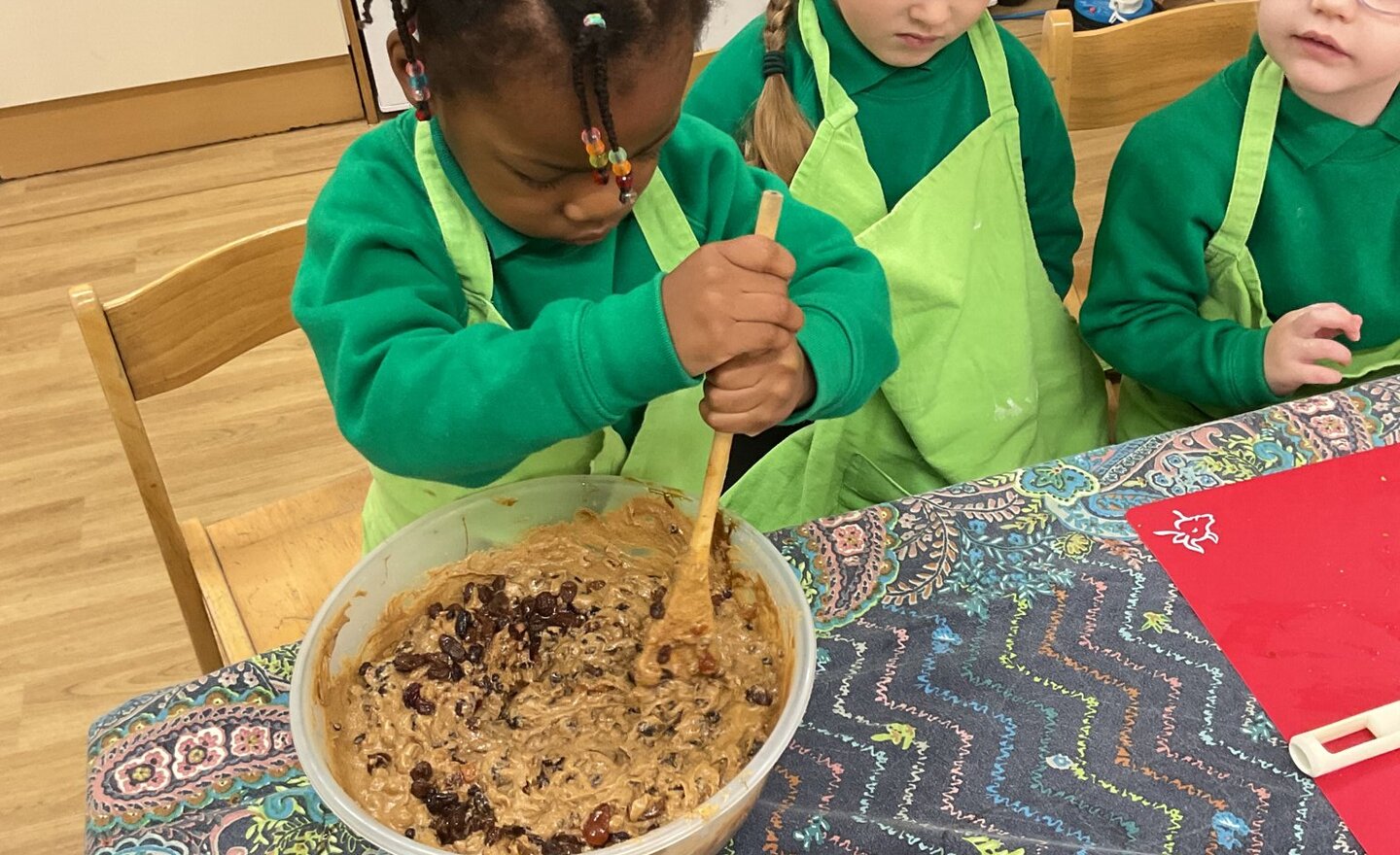 Image of Making Christmas Cakes in Nursery