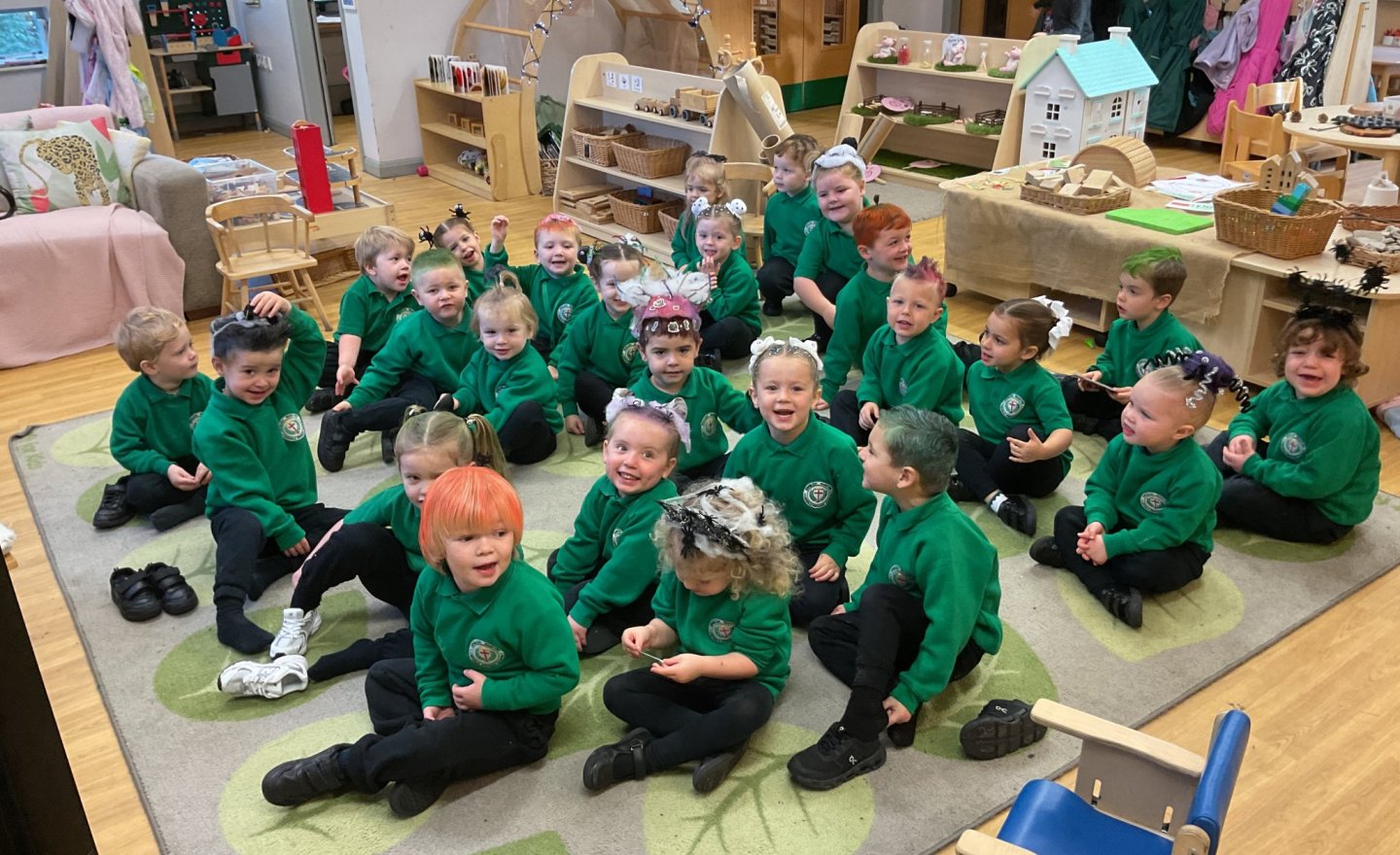 Image of Halloween Crazy Hair Day in Nursery A
