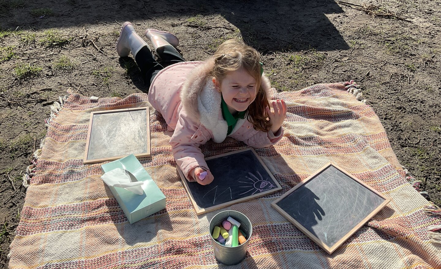 Image of Mark making in the Spring sunshine!