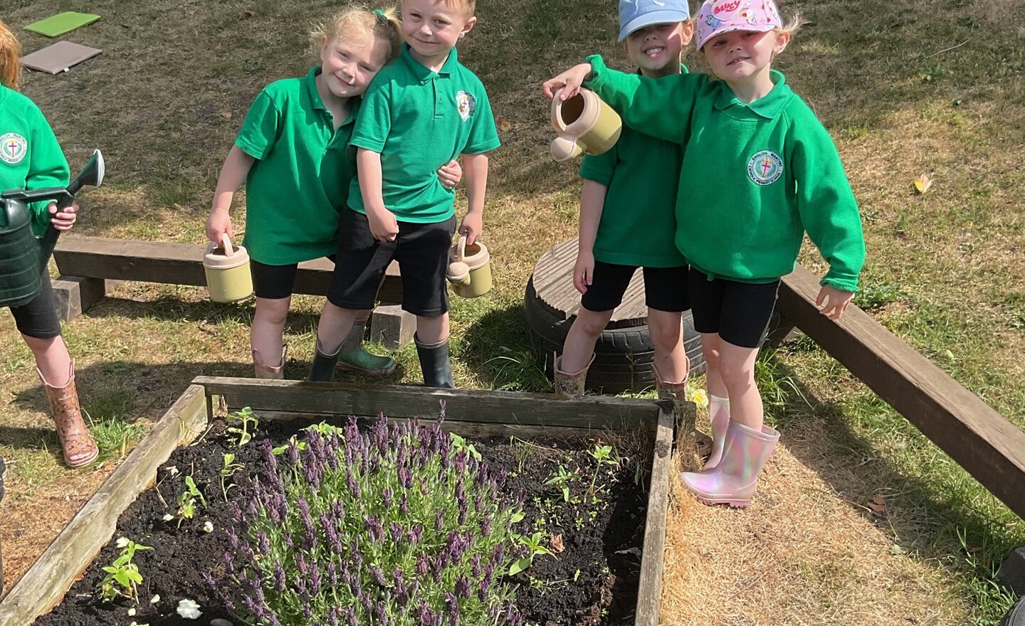 Image of Planting flowers in our prayer garden 