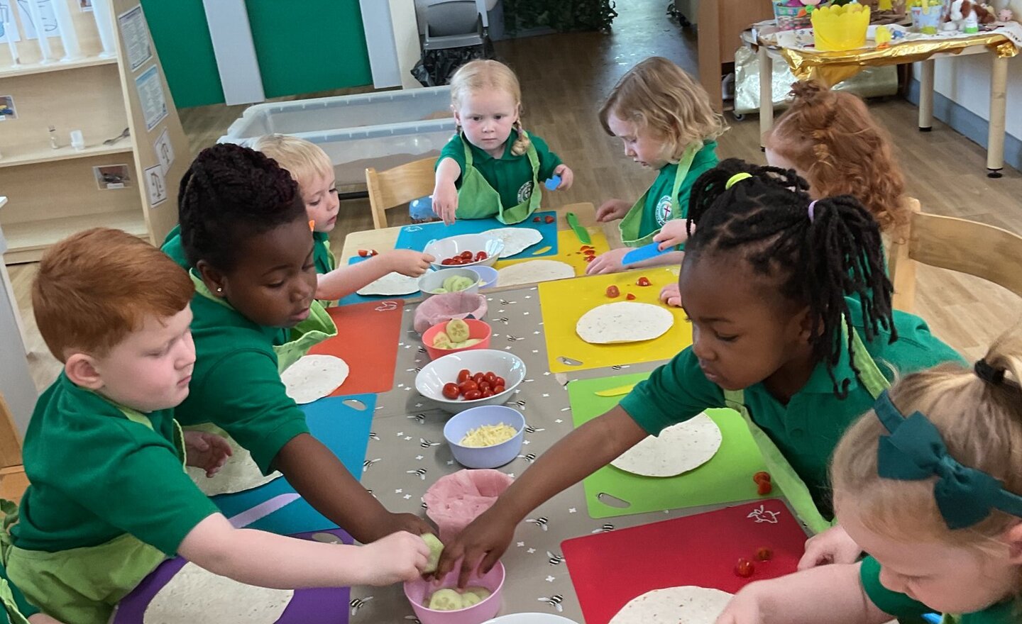 Image of Making healthy snacks in Nursery B