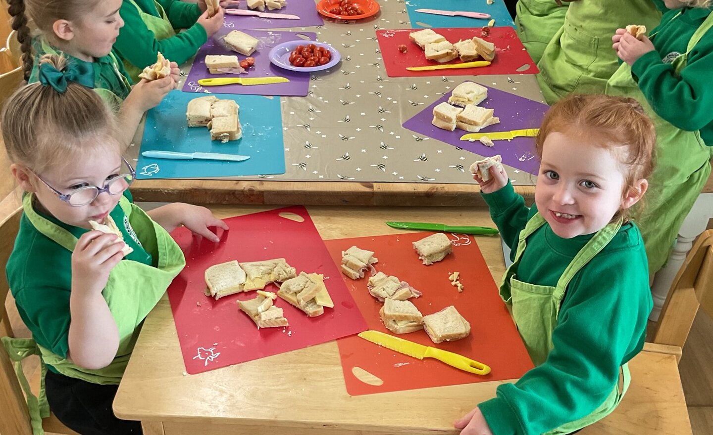 Image of Making Sandwiches in Nursery