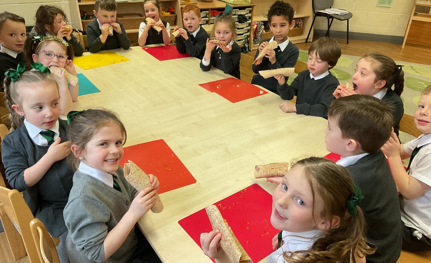 Image of Year 1-Design and Technology-Rainbow wraps 