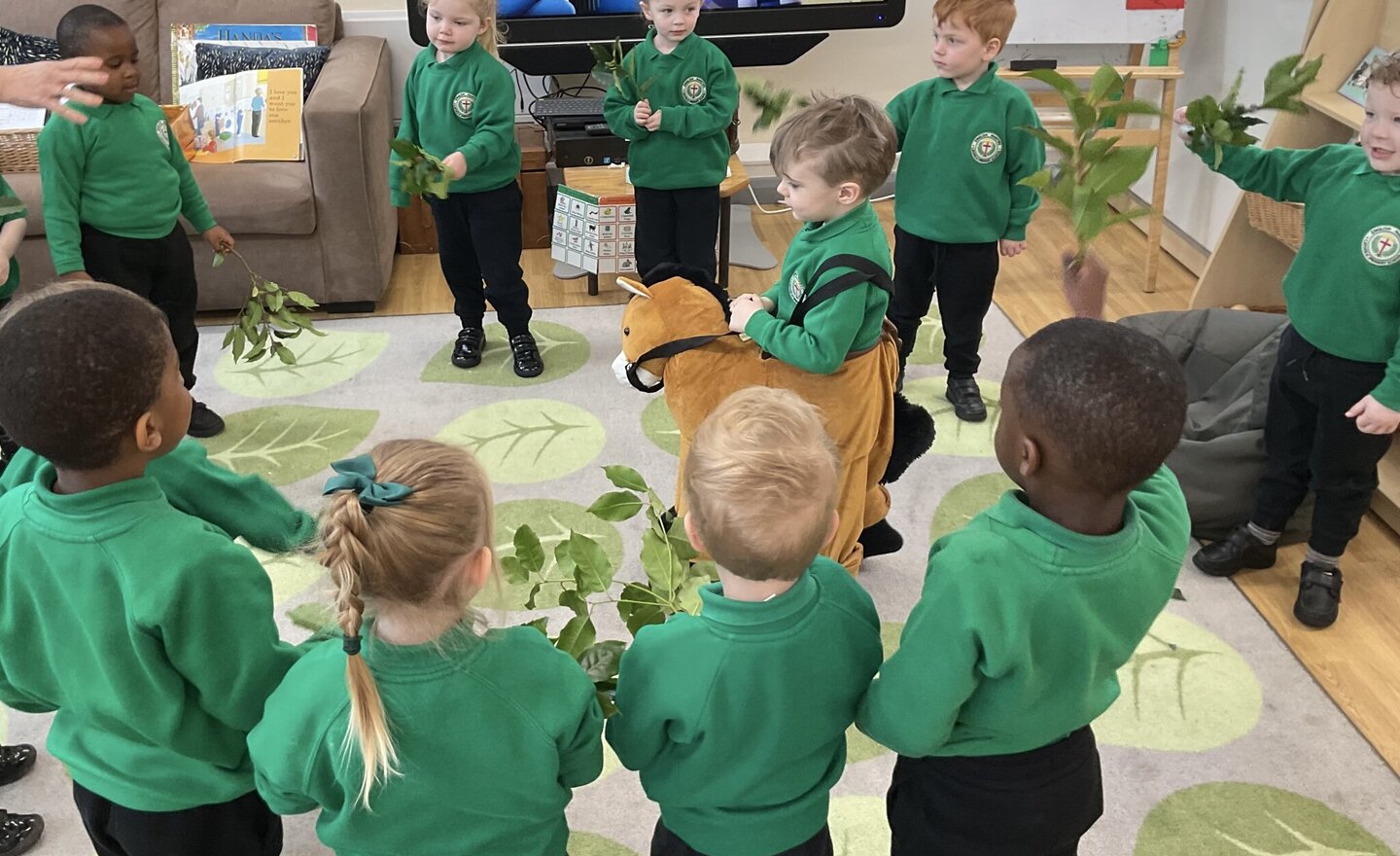 Image of Learning About Palm Sunday in Nursery