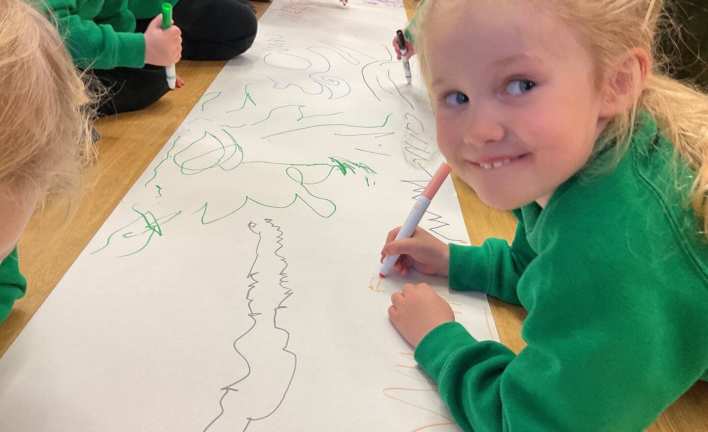 Image of Mark Making using wax crayons and felt tip pens