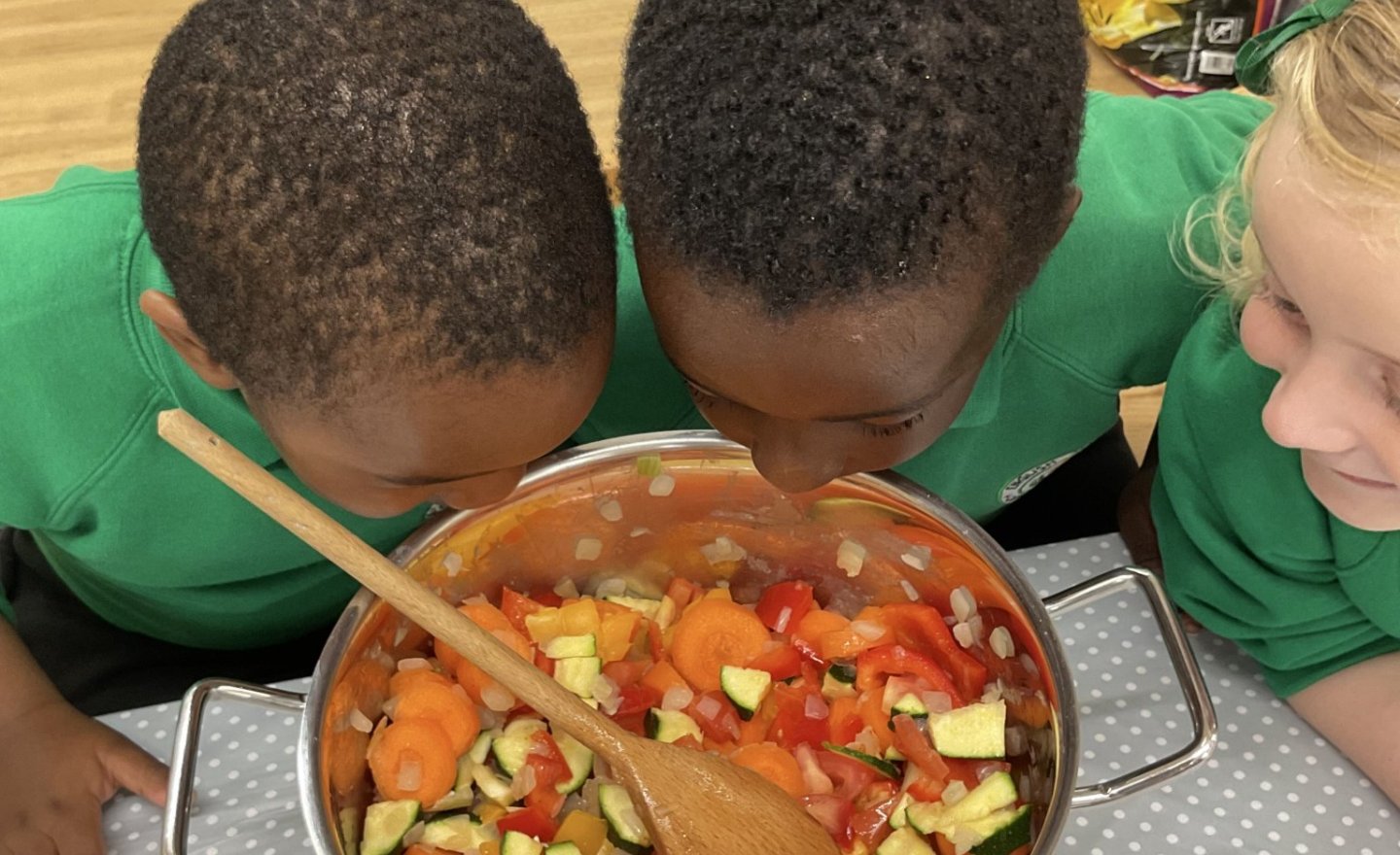 Image of Making Pasta Sauce in Nursery