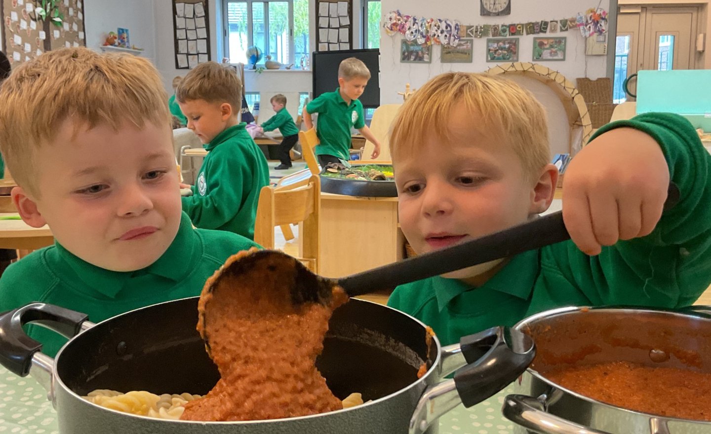 Image of Roasted vegetable pasta in Nursery A
