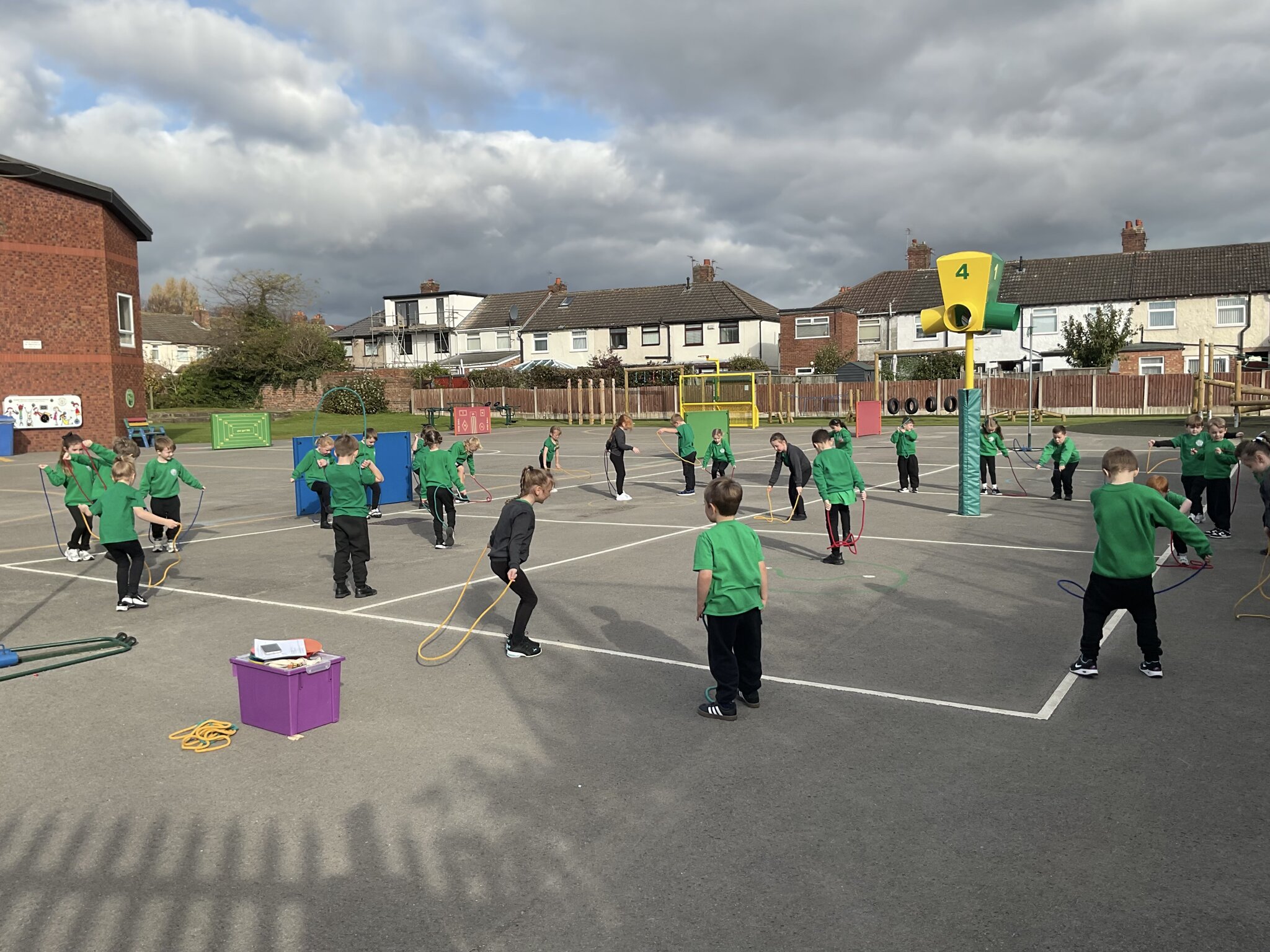 Image of Year 1- PE Skipping Outdoors 