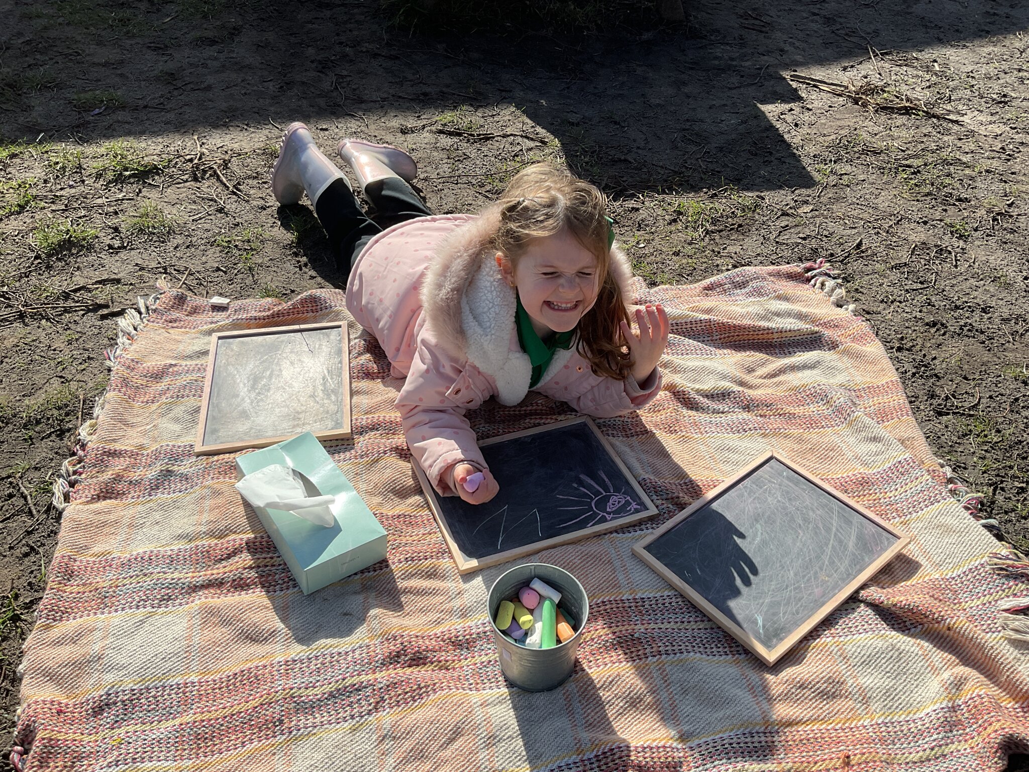 Image of Mark making in the Spring sunshine!