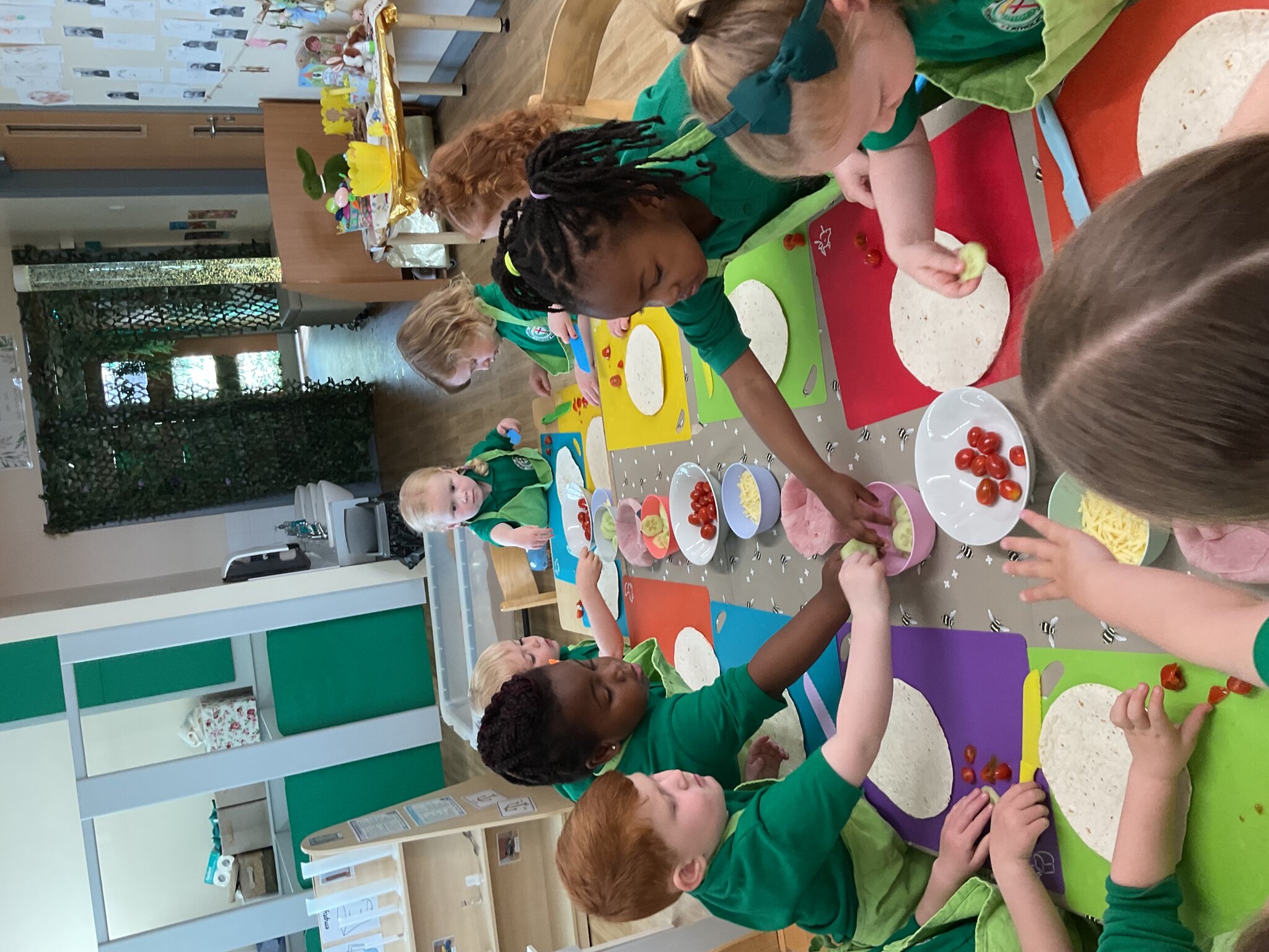 Image of Making healthy snacks in Nursery B