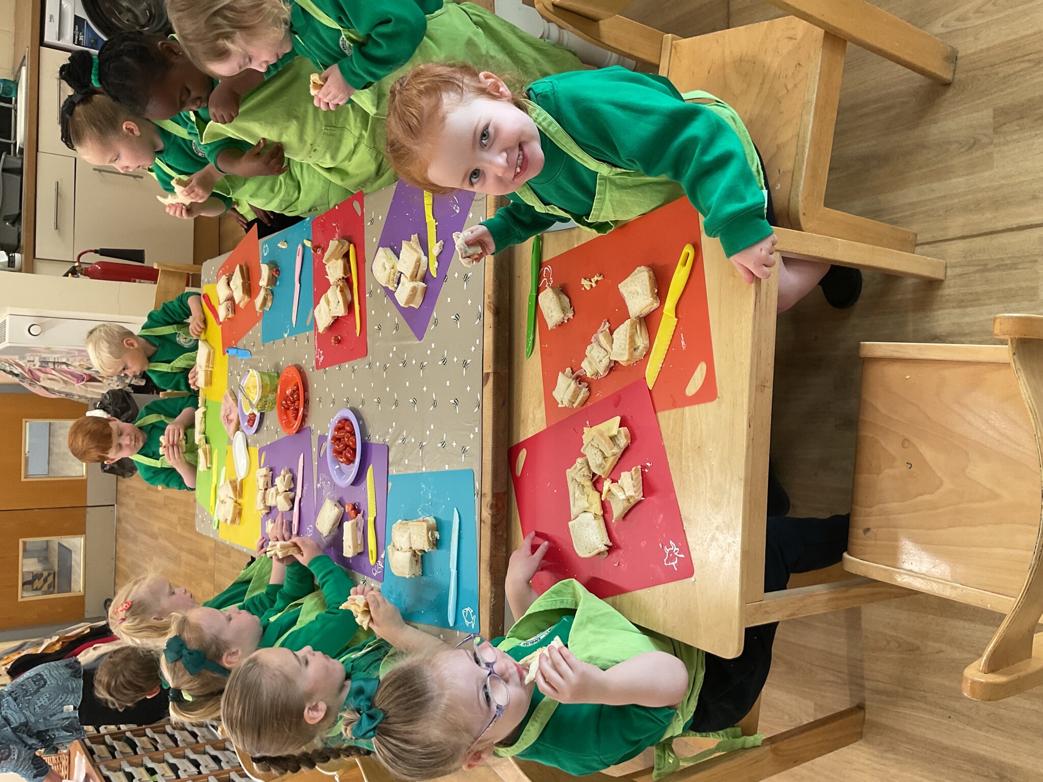 Image of Making Sandwiches in Nursery