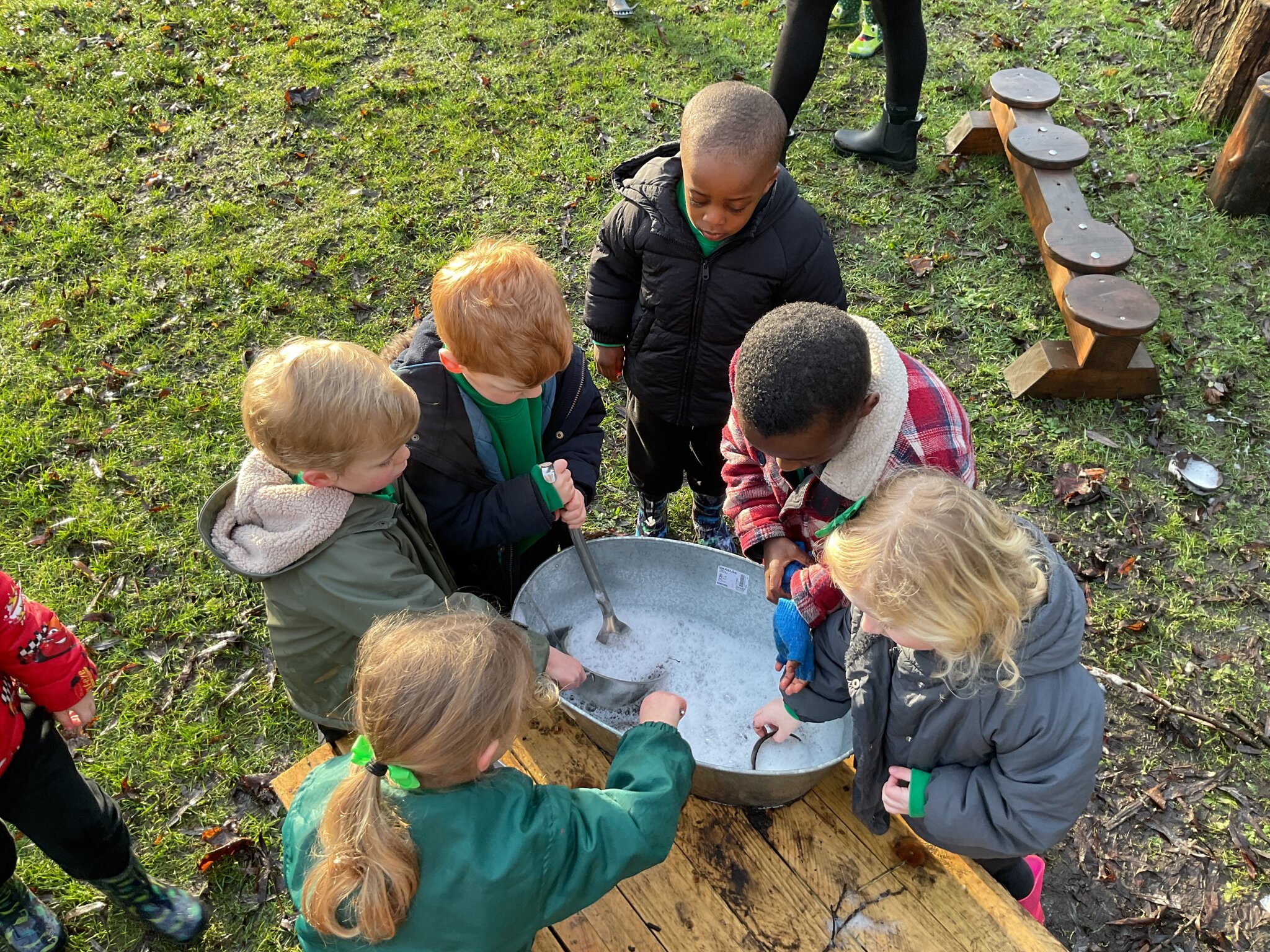 Image of Building Relationships Outdoors in Nursery