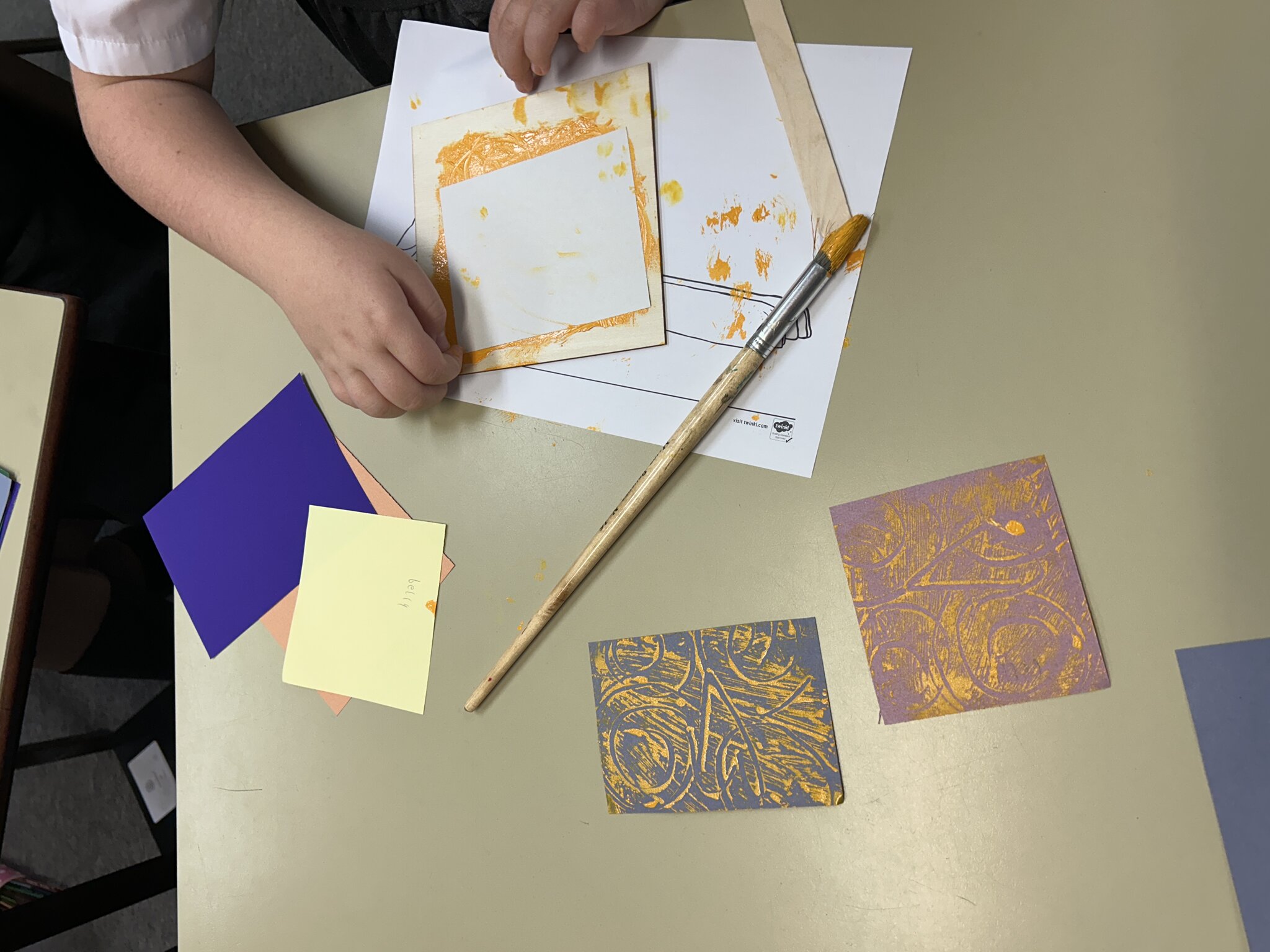 Image of Printng block making in Year 3 