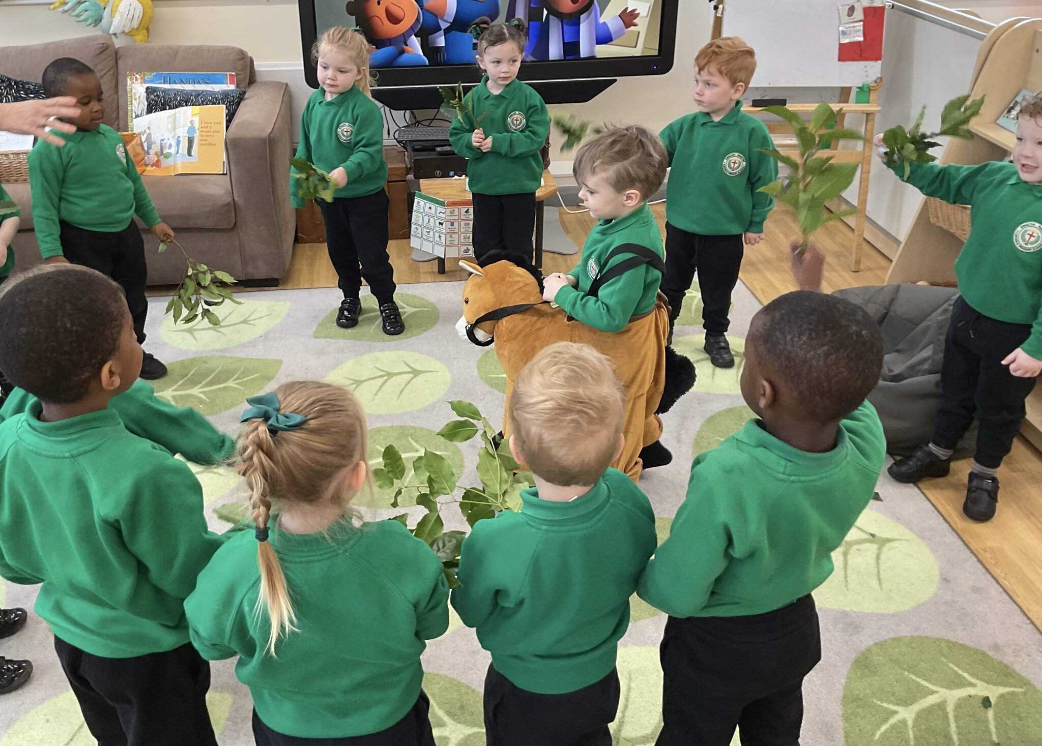Image of Learning About Palm Sunday in Nursery