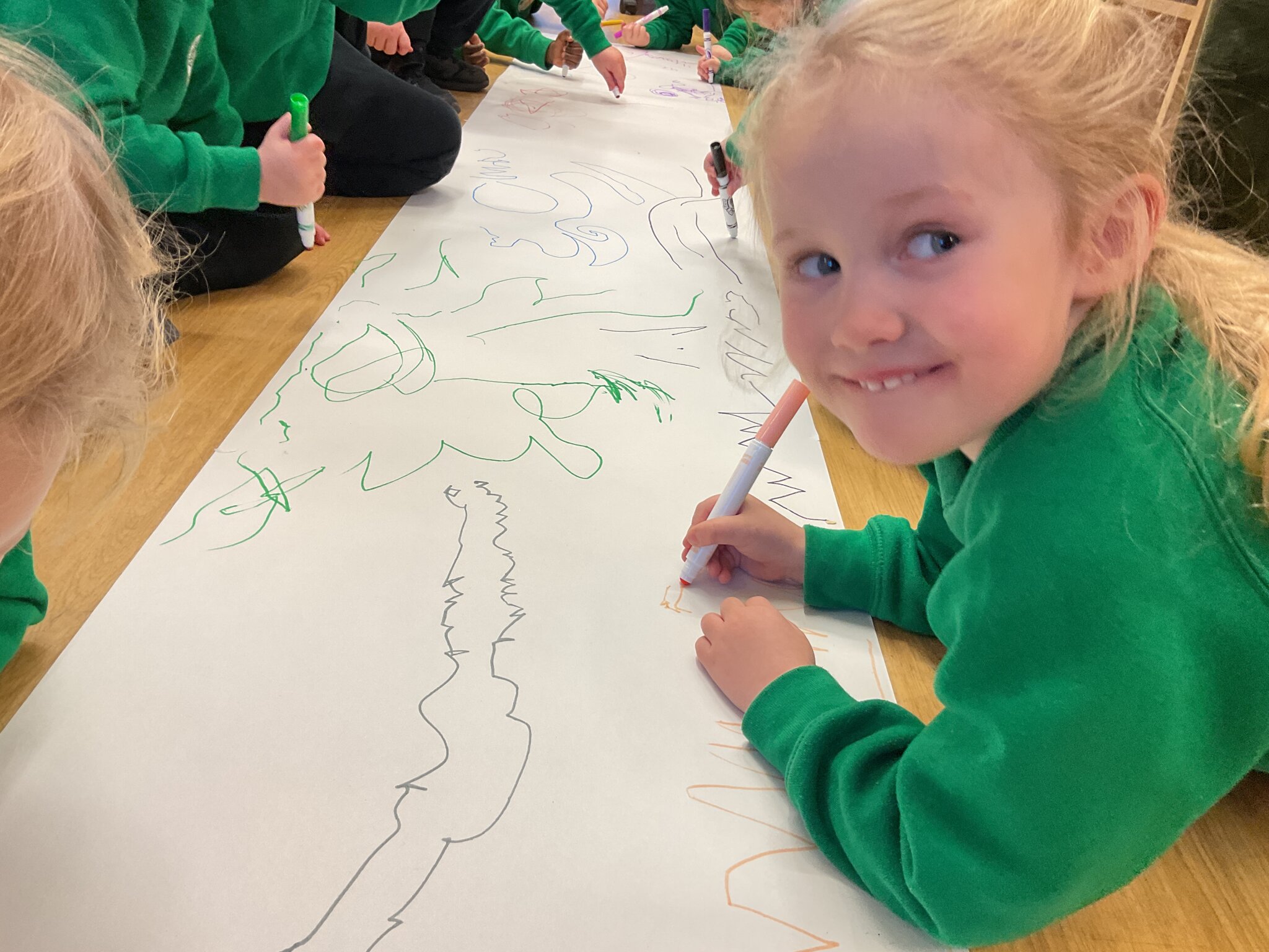 Image of Mark Making using wax crayons and felt tip pens