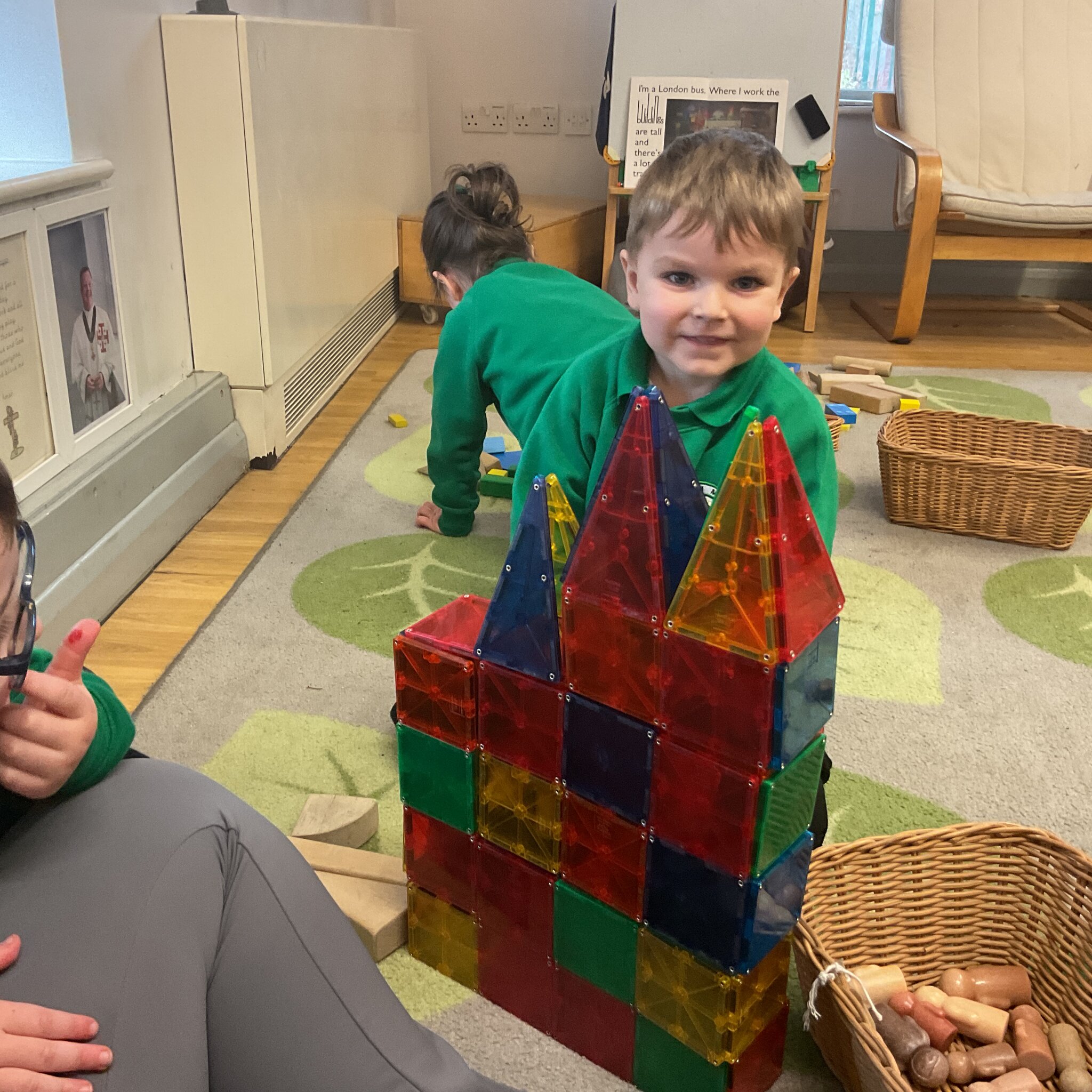 Image of Creating using magnetic tiles