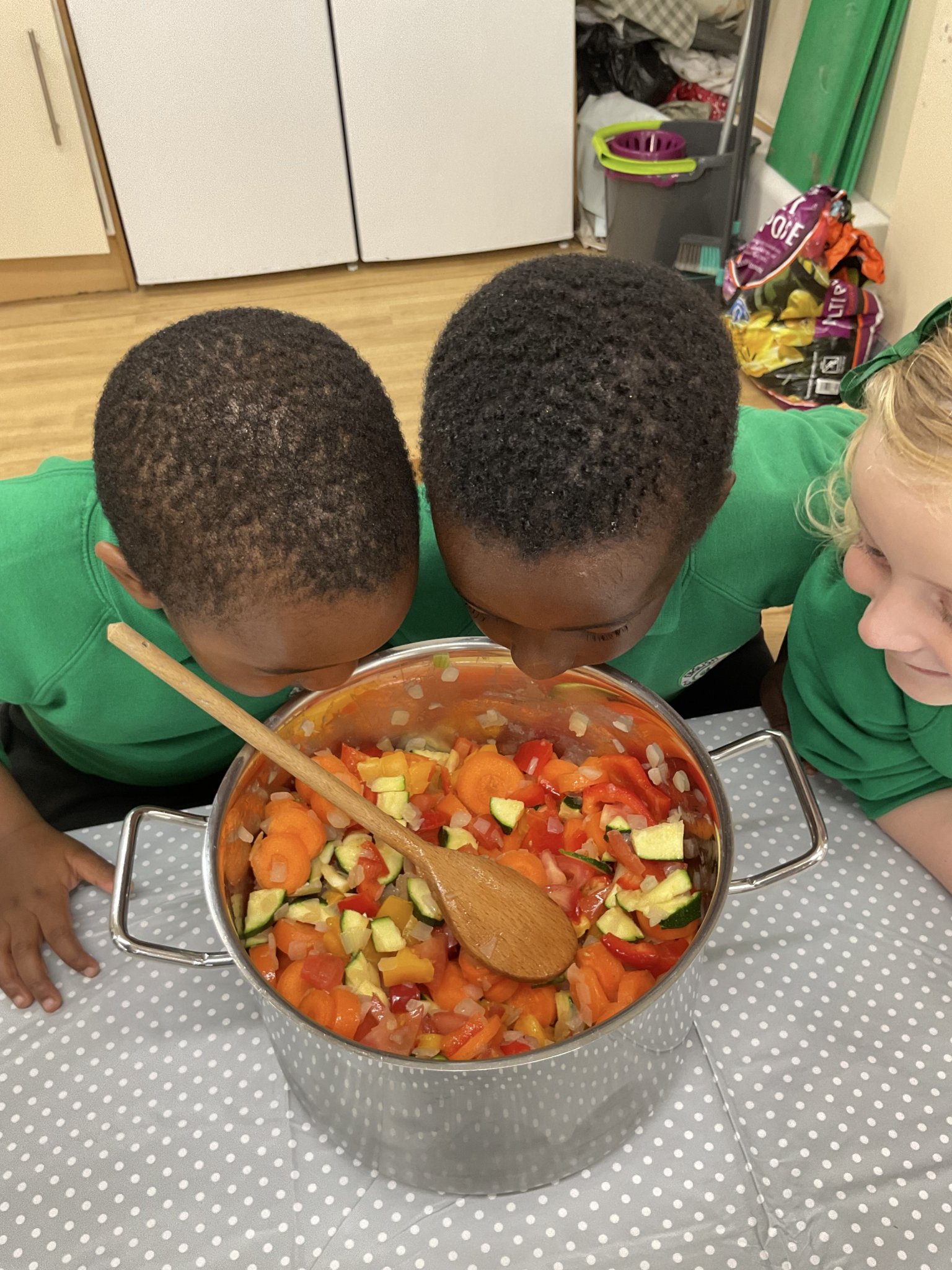 Image of Making Pasta Sauce in Nursery