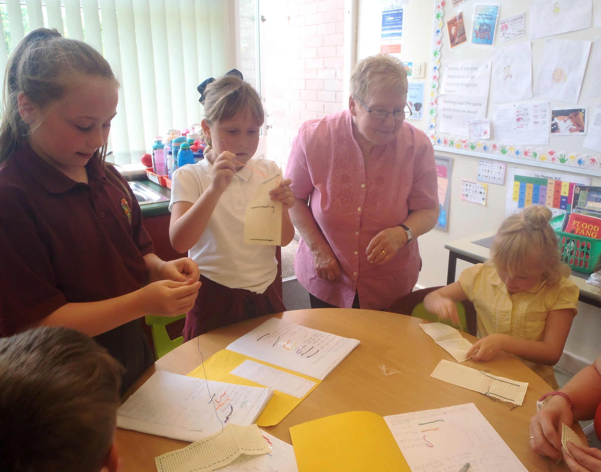 Image of Cross Stitch.....with help from parents and grandparents!
