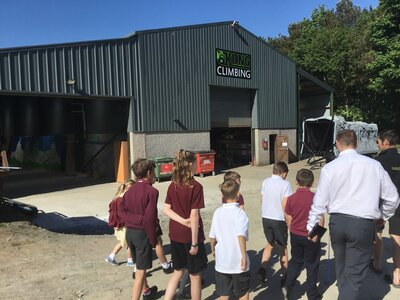 Image of Sports Council visit climbing wall production