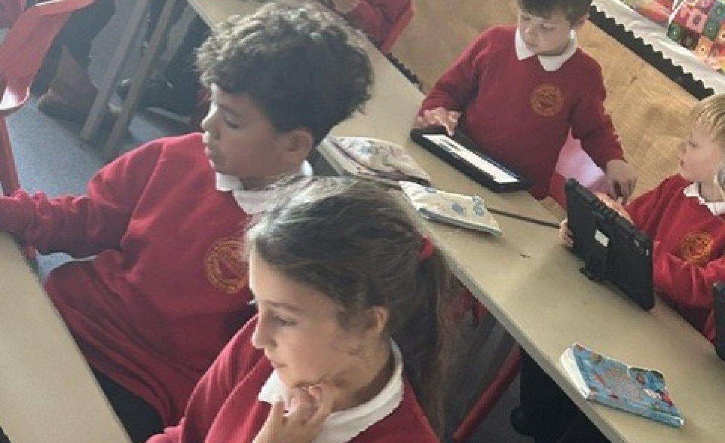 Image of English Refugee researching!