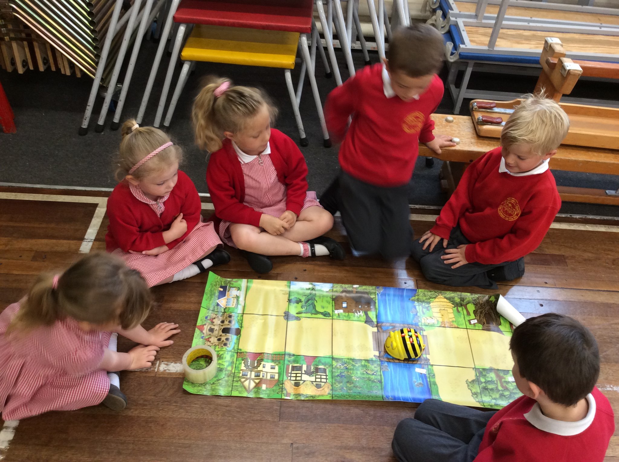 Image of Which way should the Bee-bot go?