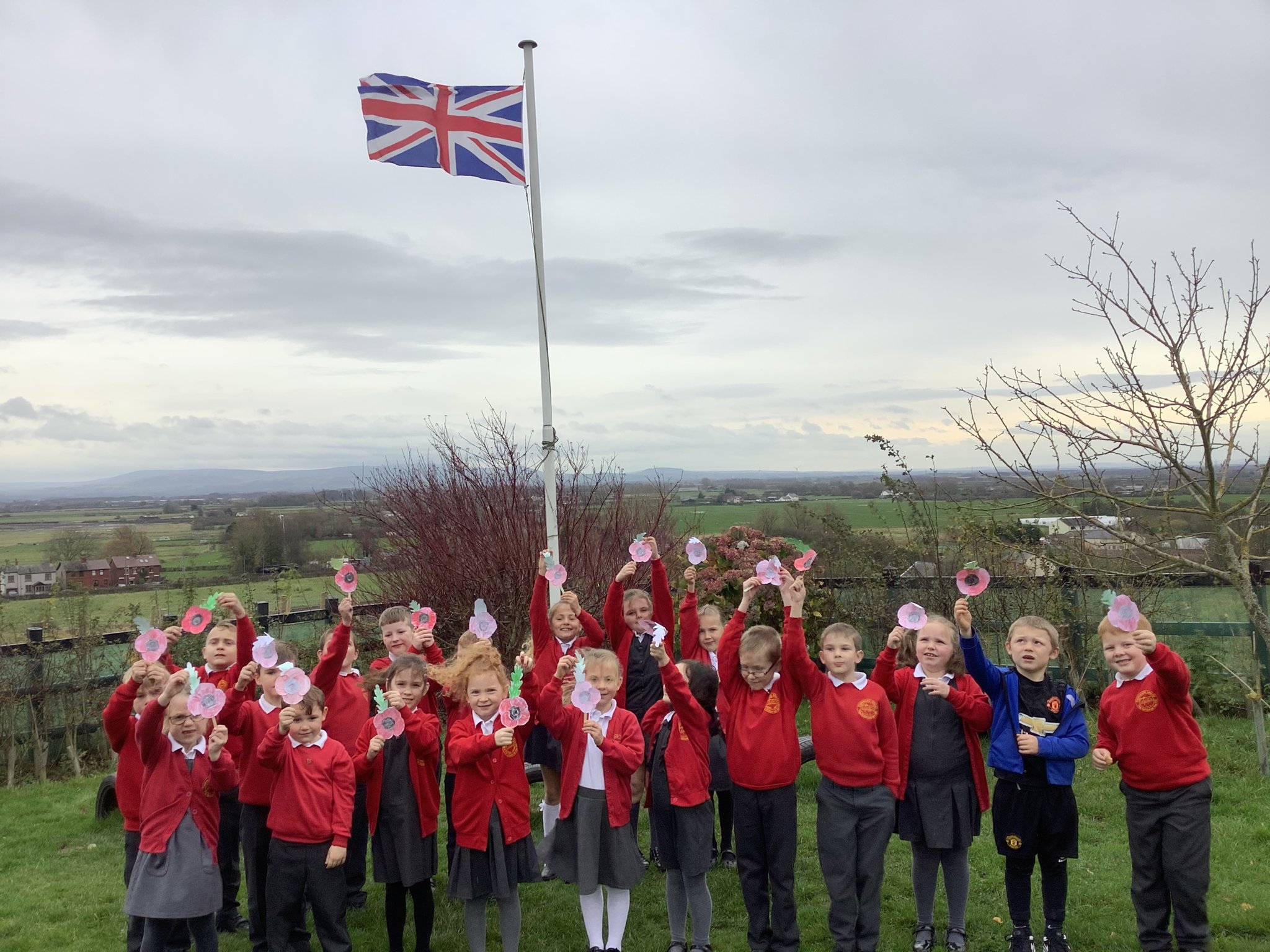 Image of At the flagpole