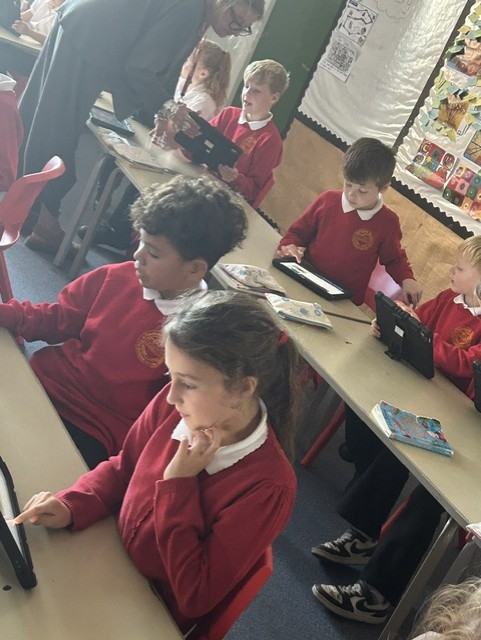 Image of English Refugee researching!