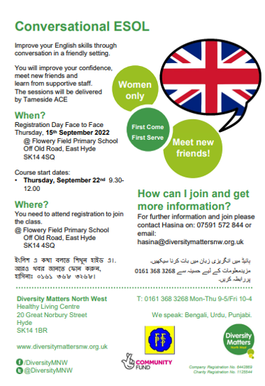 Image of Conversational ESOL Classes - Registration from 10am