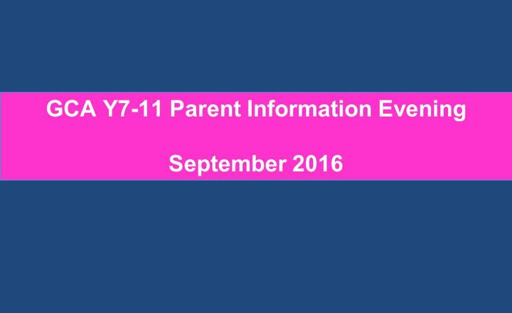 Image of Parent Information Evening Presentation