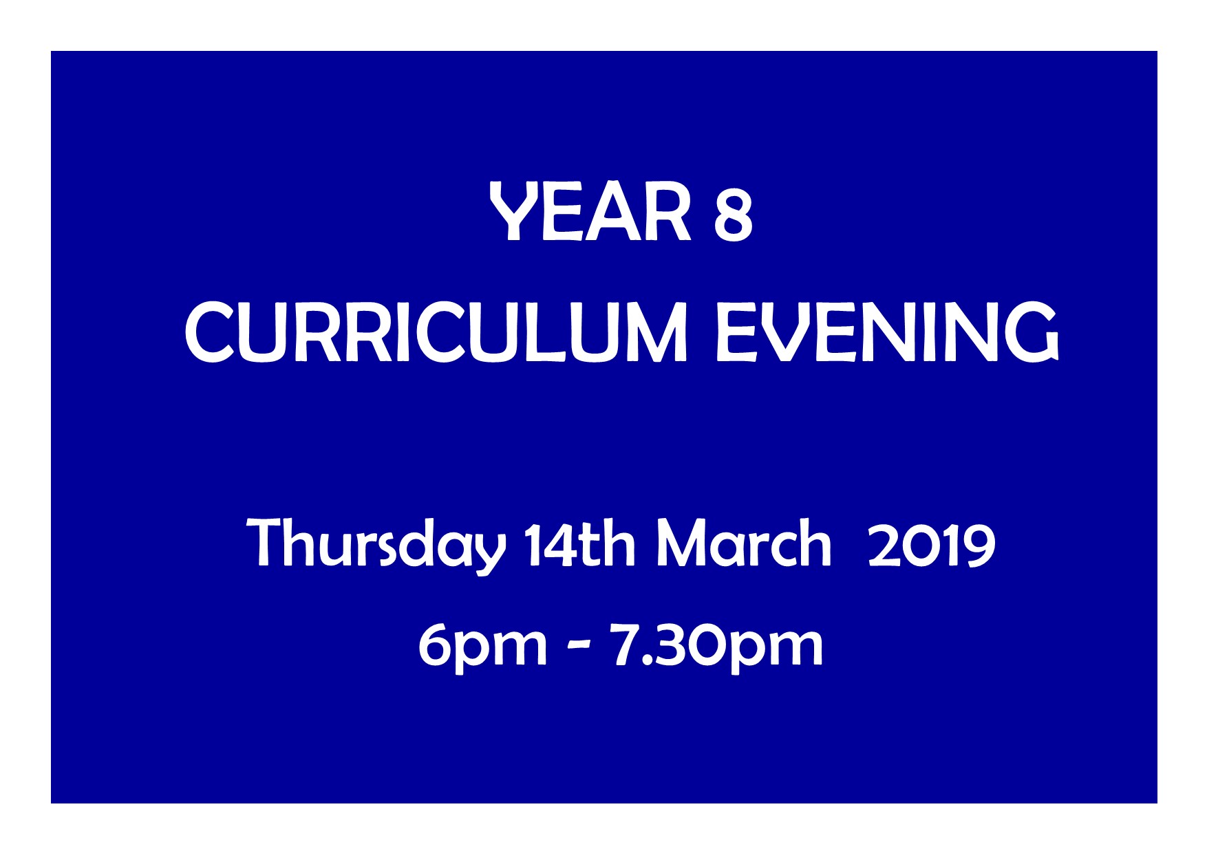 Image of Year 8 Curriculum Evening