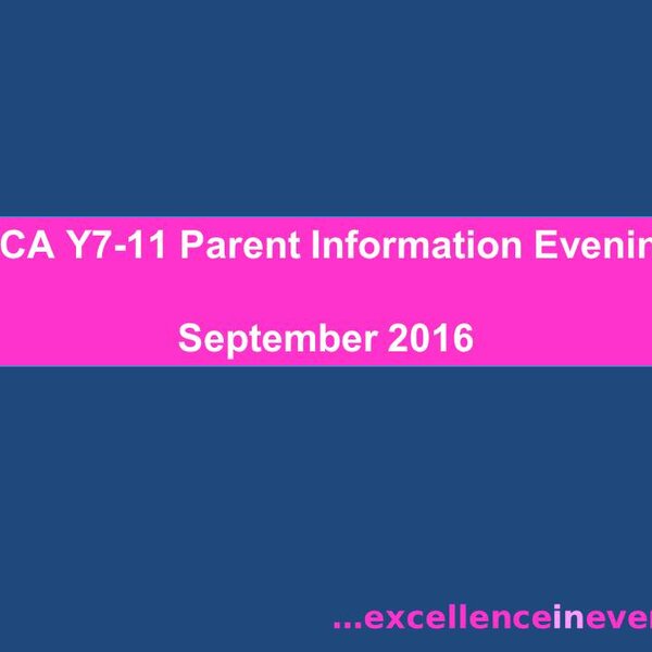 Image of Parent Information Evening Presentation