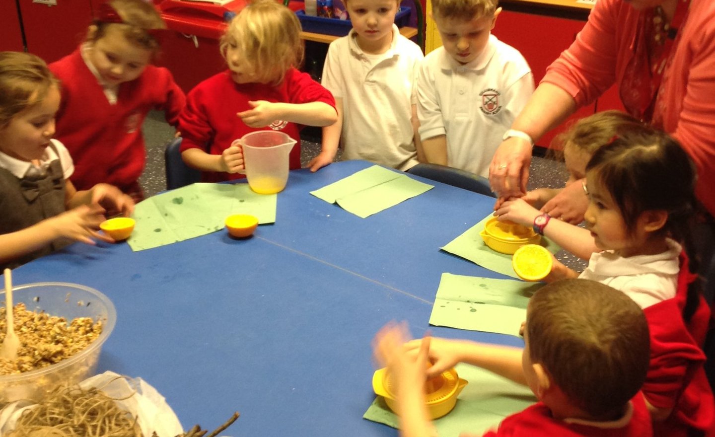 Image of Reception Class make bird feeders