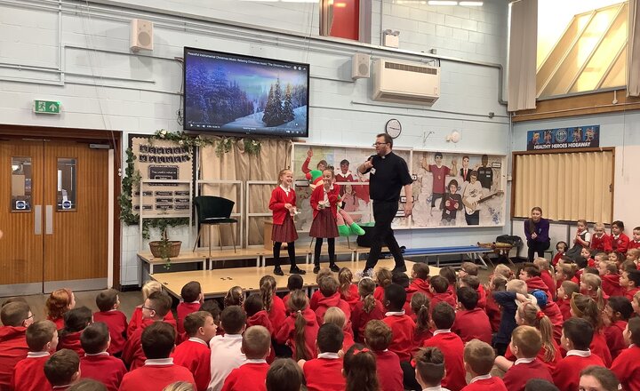 Image of Father Jordan Advent Assembly and Year 3 Curriculum Visit 