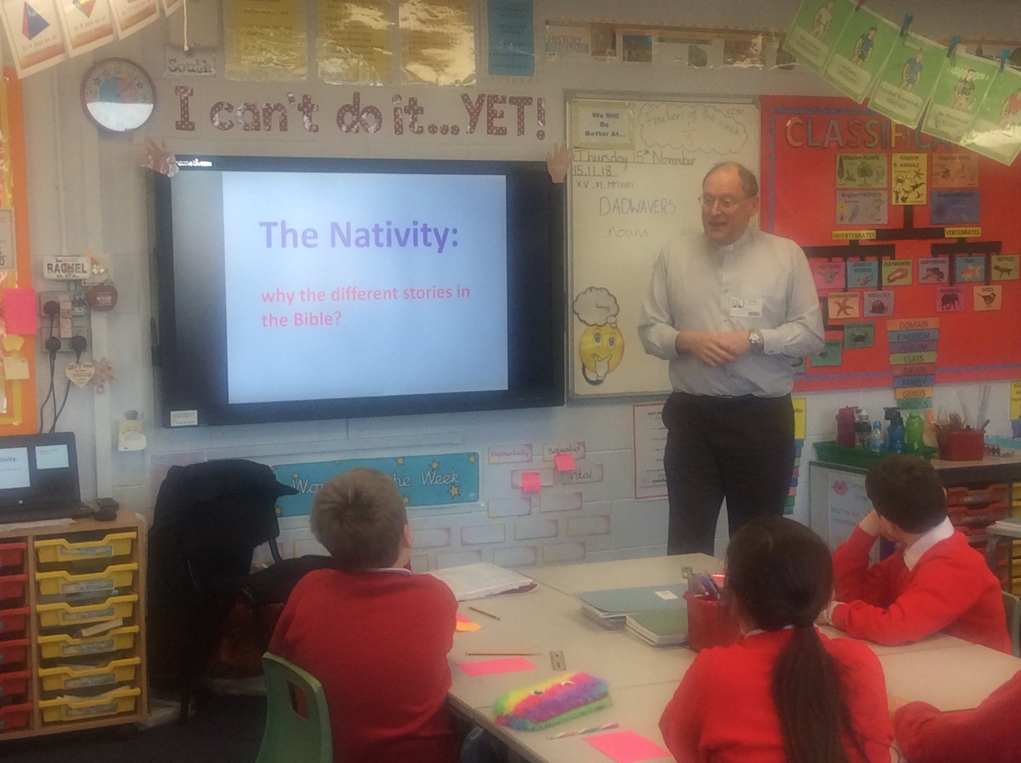 Image of RE lesson with Reverend Andrew