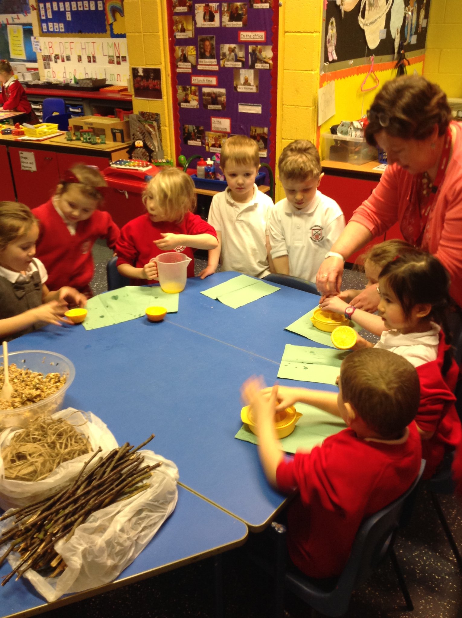 Image of Reception Class make bird feeders