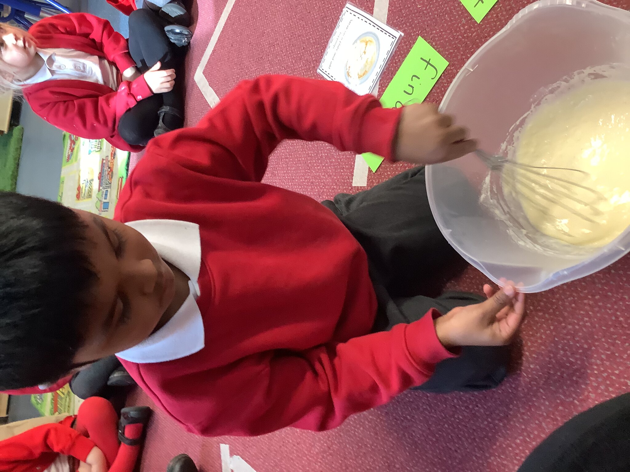 Image of Reception children enjoy Pancake day