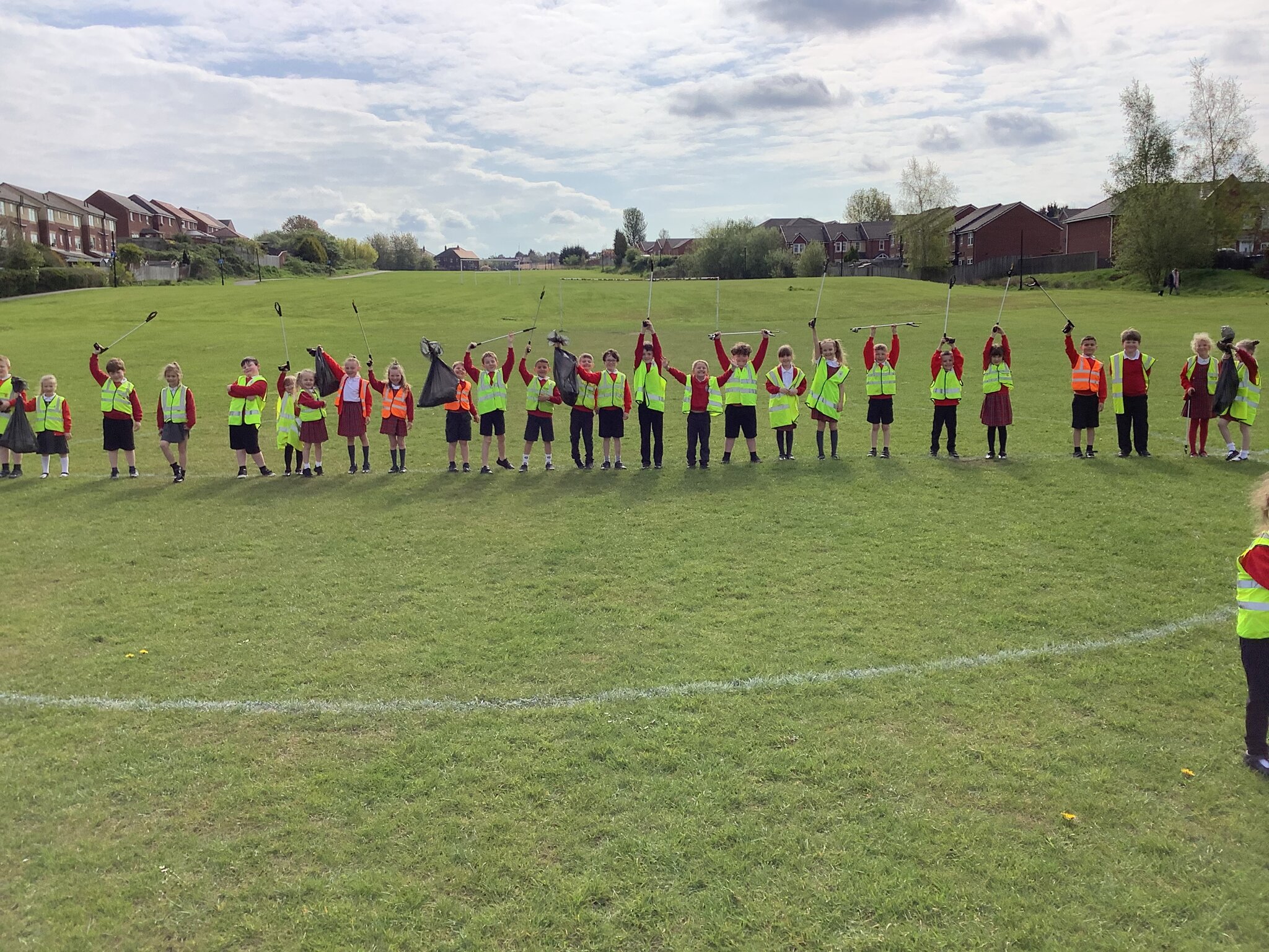 Image of Year 2 litter picking in the community! 