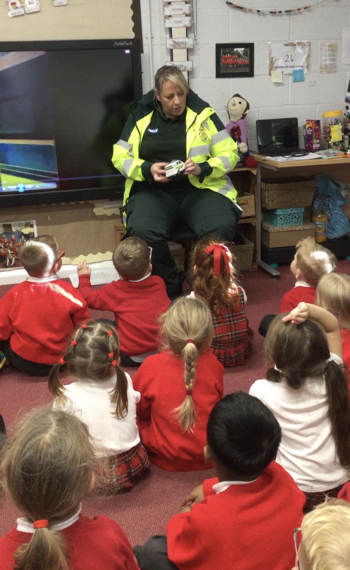 Image of A paramedic comes to visit Reception 