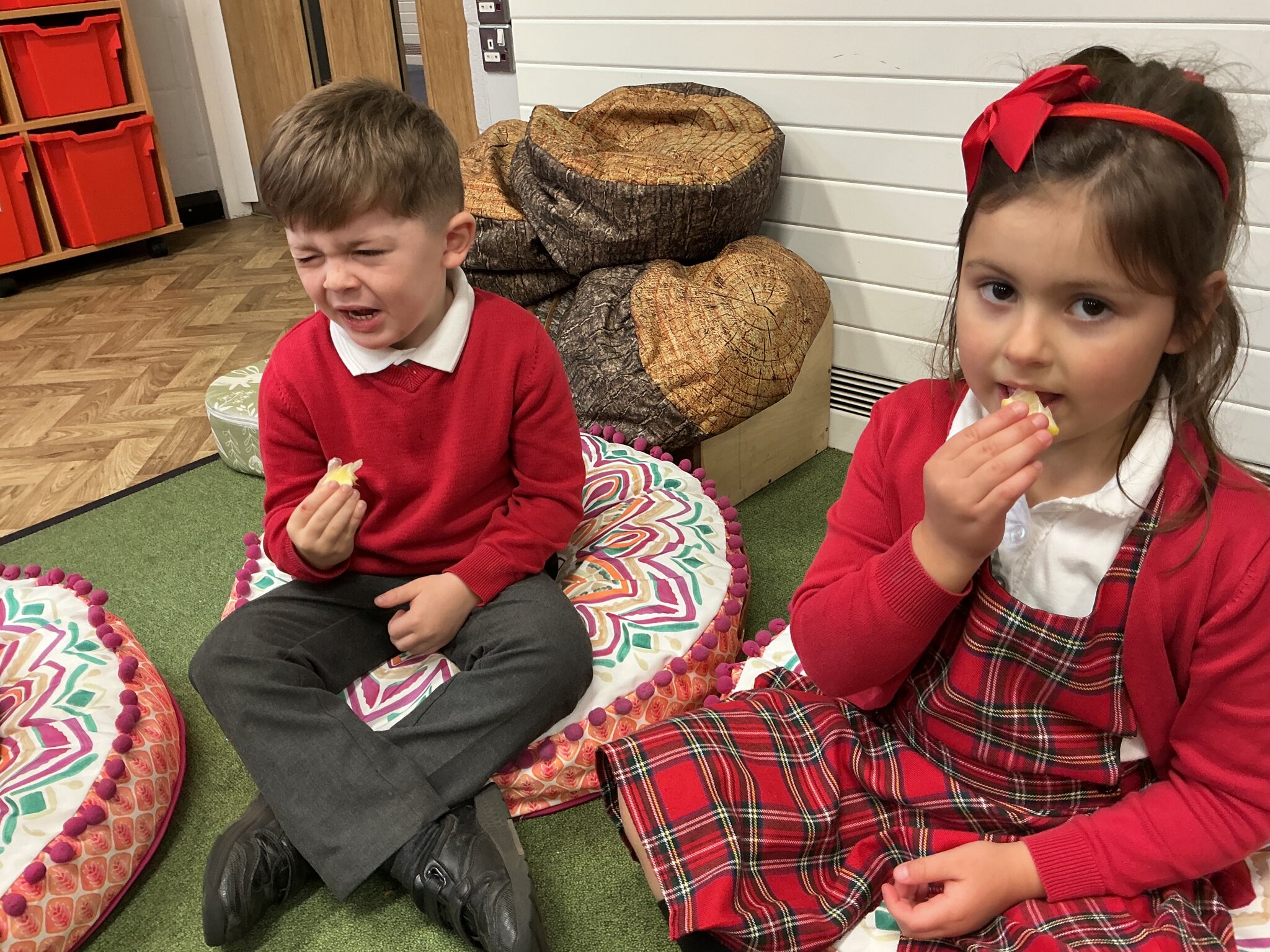 Image of Reception test out their senses!