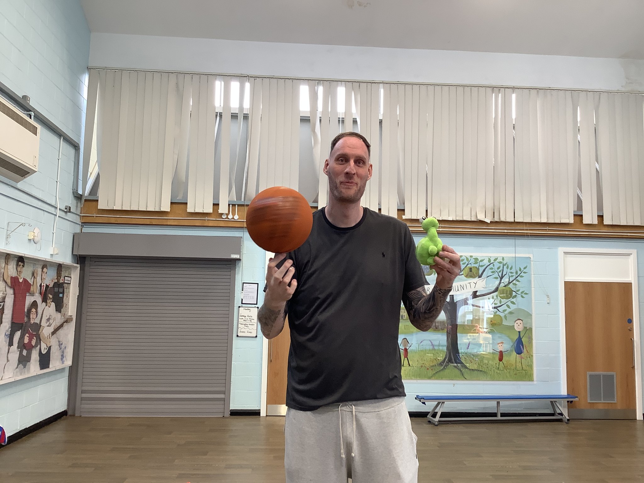 Image of Pro basketballer Paul Sturgess visits Gillibrand!