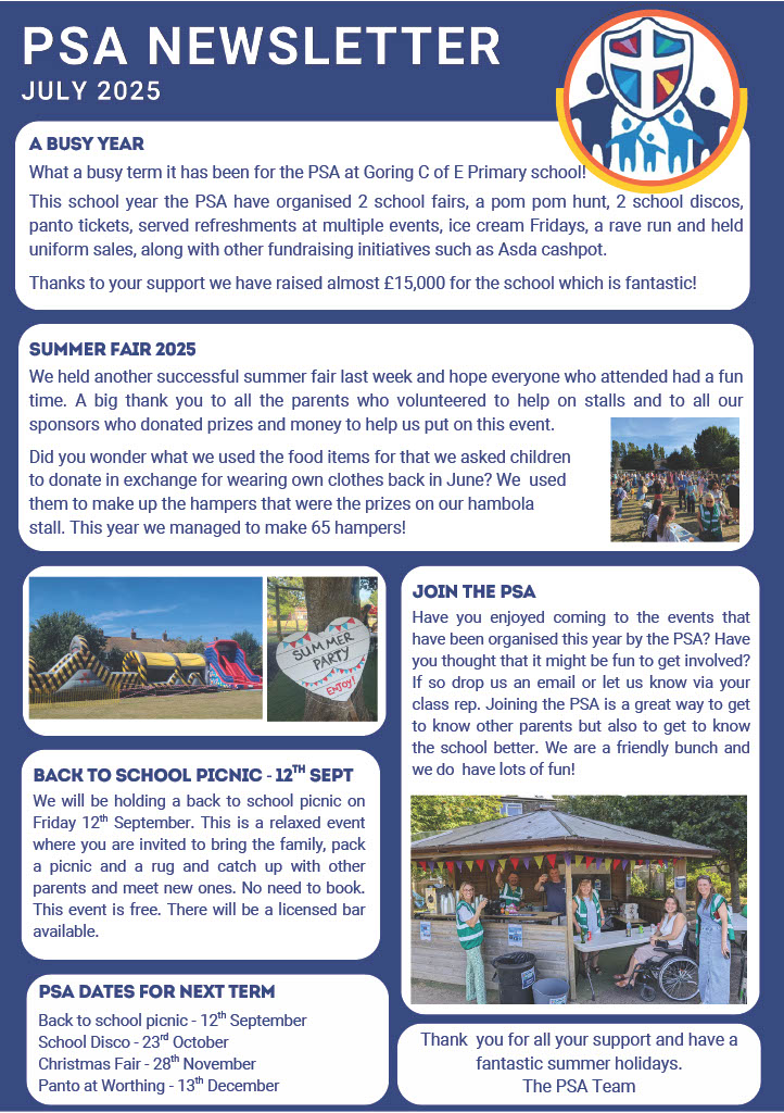 Image of PSA Newsletter July 2025