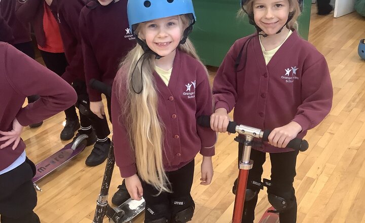 Image of Year 2 mastered their scooter safety skills