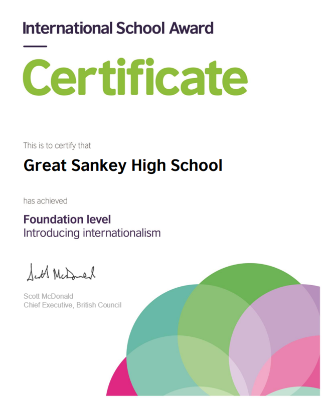 Image of ɫֱ Receives International School Award Foundation Certificate