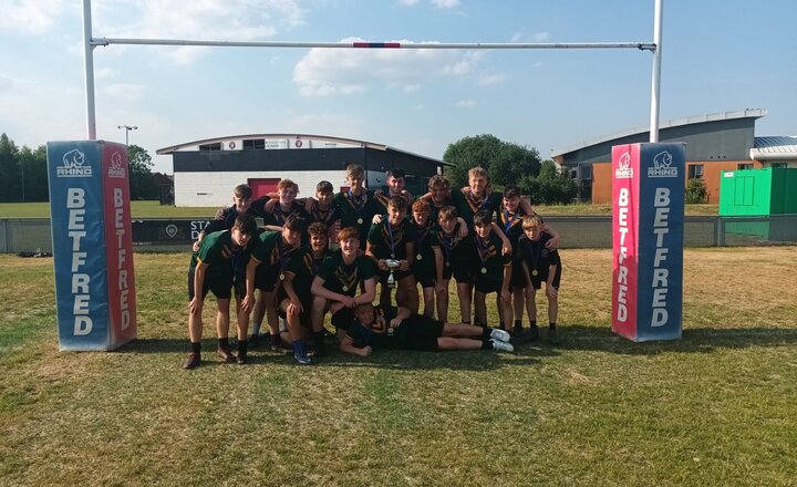 Image of Great Sankey High School Year 9 Rugby Team Triumphs as Northwest Champions