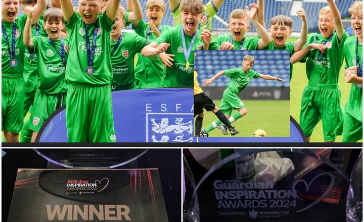 Image of Warrington's Year 8 Football Team Clinches Prestigious Inspiration Award 2024