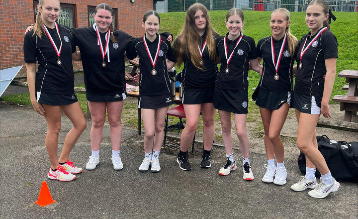 Image of Sankey Girls Net 1st Place in U15 Plate Cup and 3rd Overall at Cheshire Schools Netball Tournament