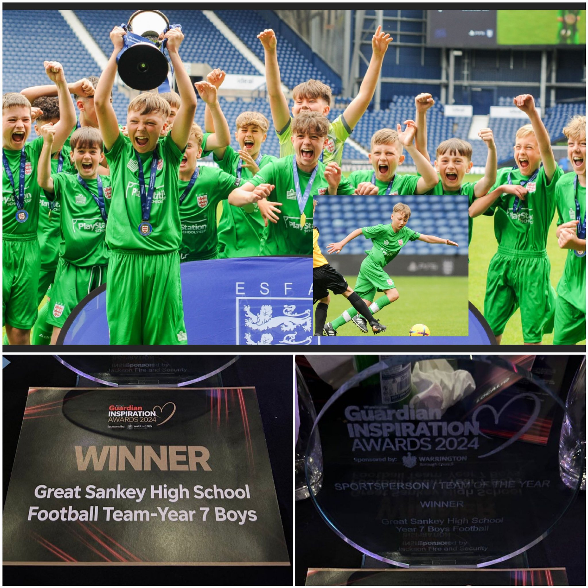 Image of Warrington's Year 8 Football Team Clinches Prestigious Inspiration Award 2024