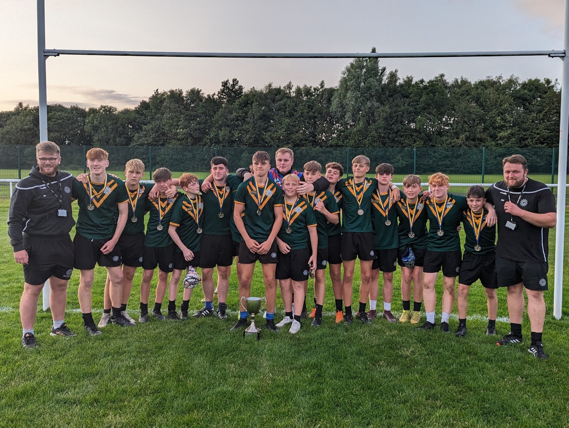 Image of Great Sankey High School Year 9 Rugby League Team Triumphs in Warrington Schools Rugby League Final